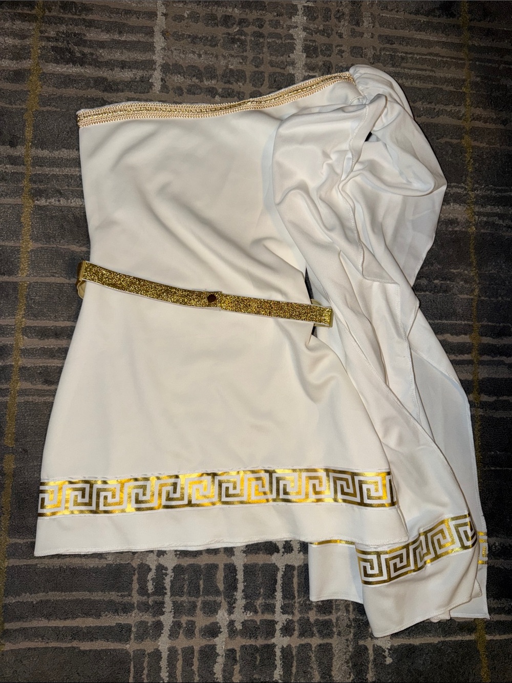 Women’s Costume Greek One-Shoulder Mini Dress with Gold Accents - Picture 2 of 2